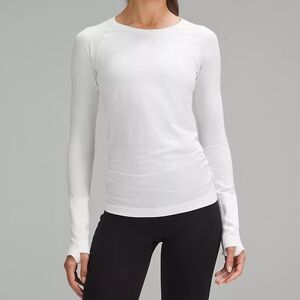 Lululemon Swiftly Tech Long Sleeve Shirt Size 6 White Seamless Workout Top